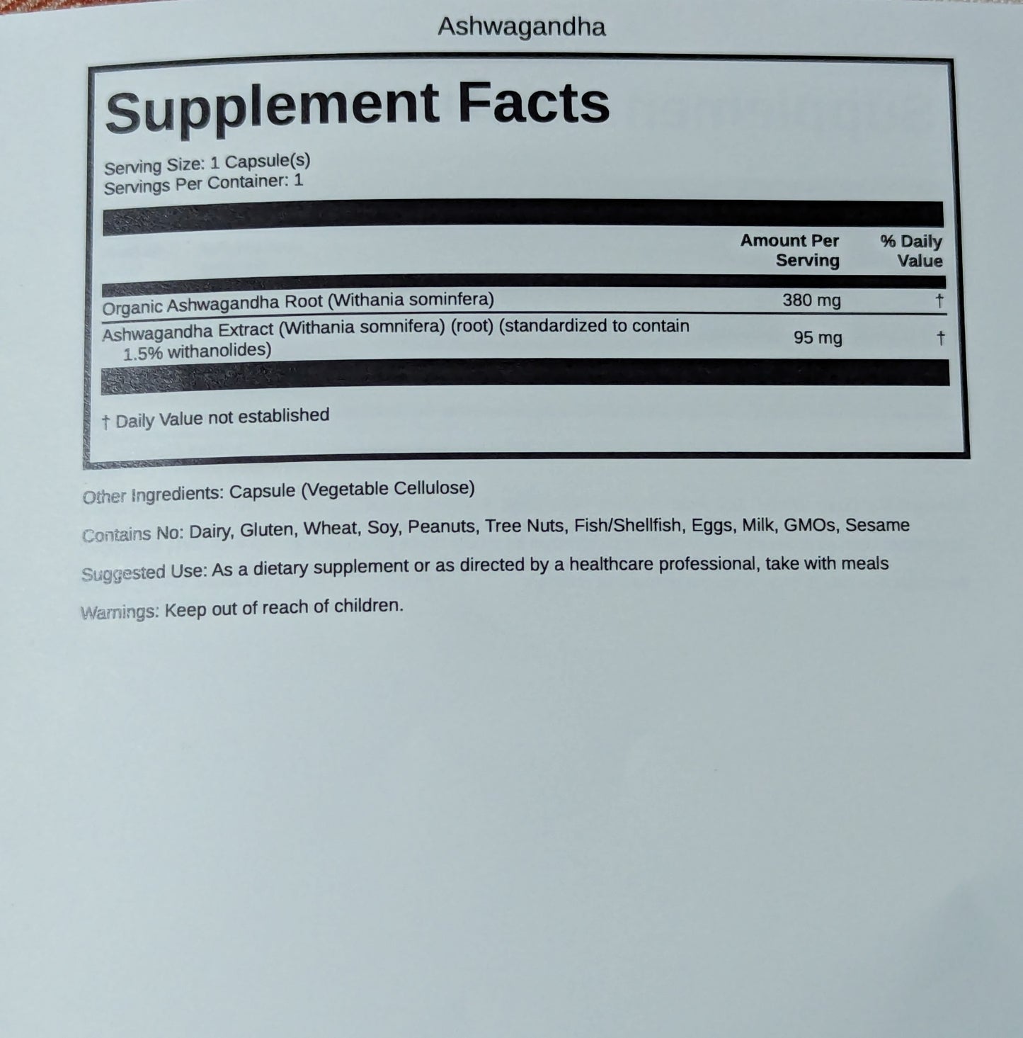 Stress pack (30 day supply)