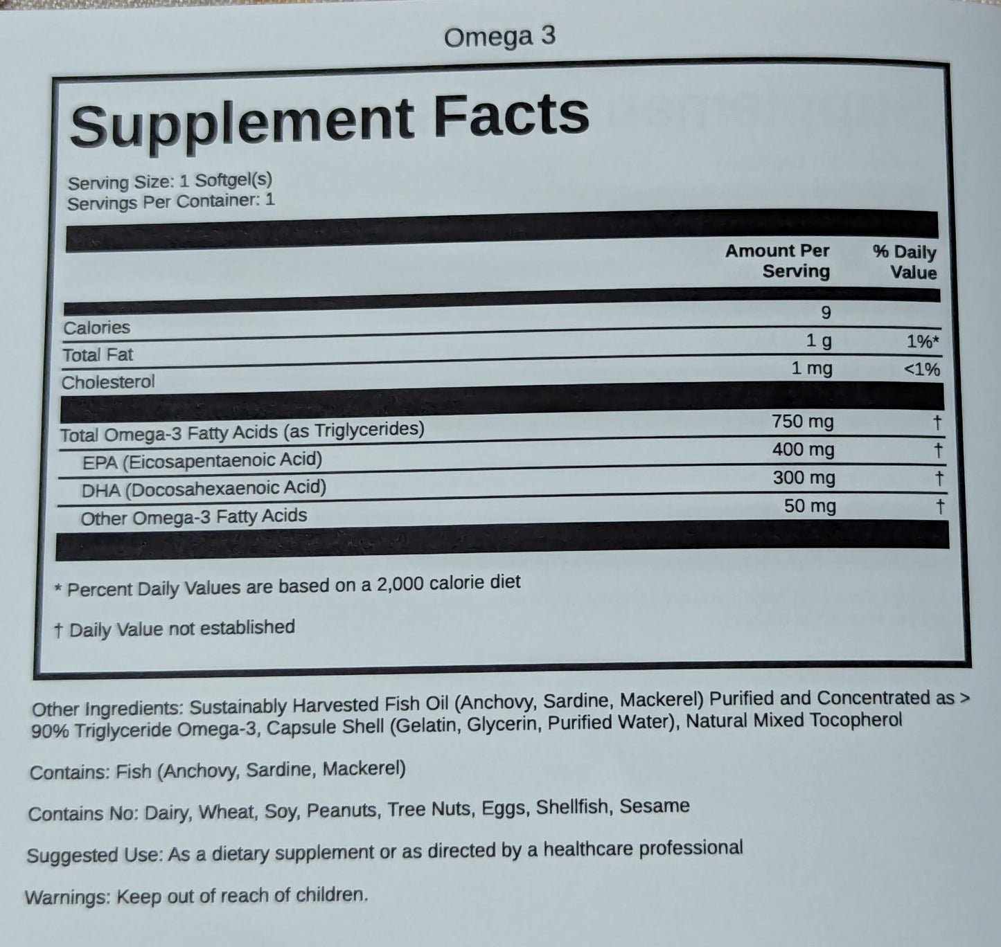 Stress pack (30 day supply)